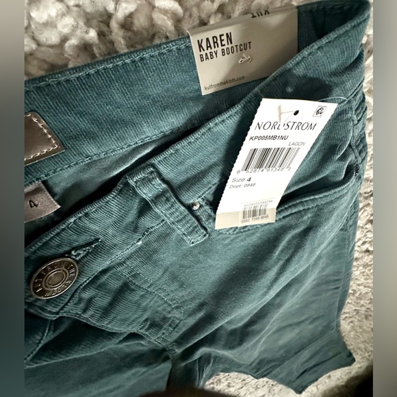 ‼️RARE‼️🎸KUT from the Kloth🎸🔥NWT🔥Karen Bootcut Corduroy Pants in Lagoon—4 - Picture 8 of 16